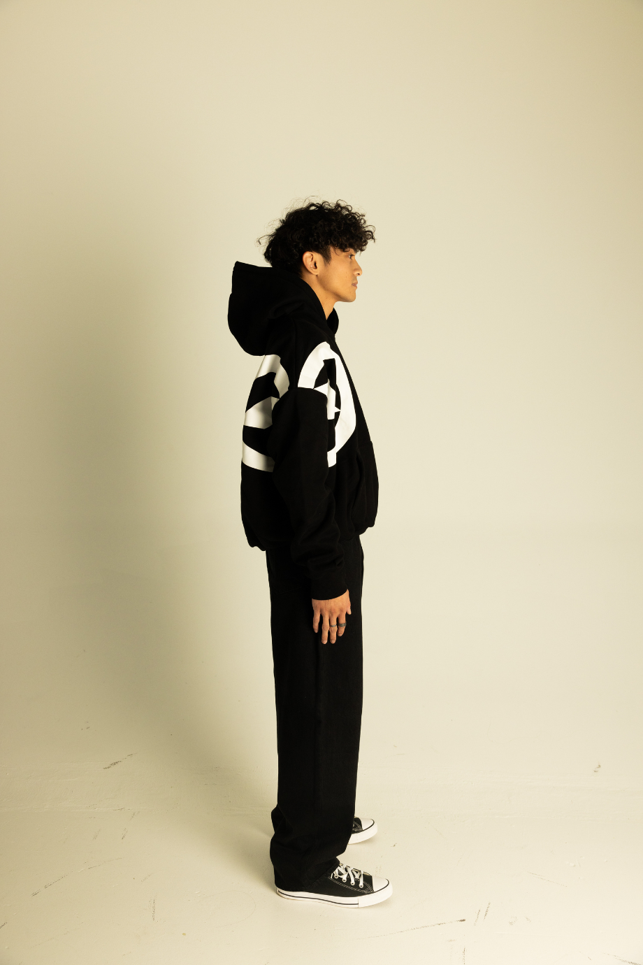 SHALLOW FLEECE CROPPED HOODIE